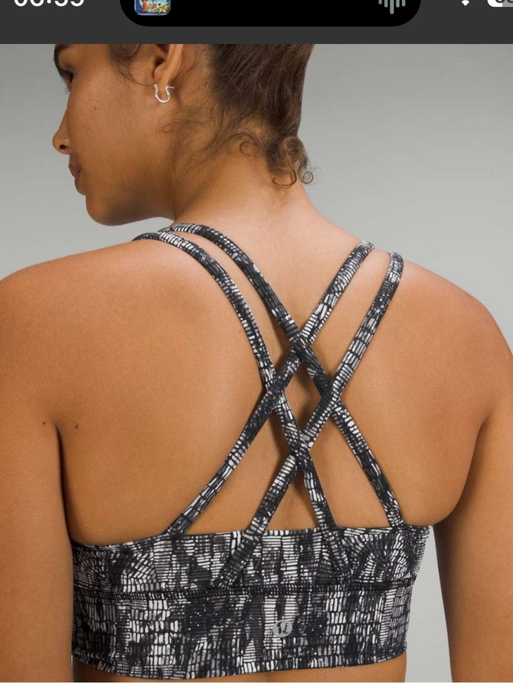 lululemon athletica Black & White Strappy Sports Bra
